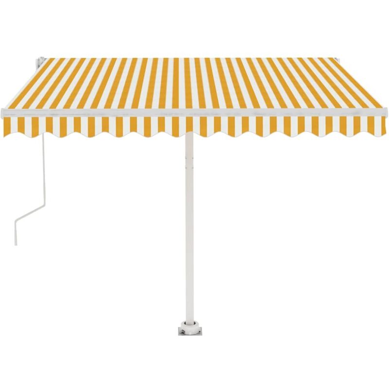 

Toldo de pie automático amarillo y blanco 300x250 cm - Amarillo - Vidaxl