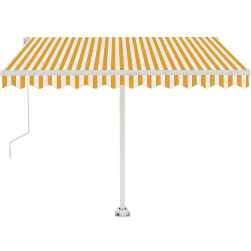 

Toldo de pie automático amarillo y blanco 350x250 cm - Amarillo - Vidaxl