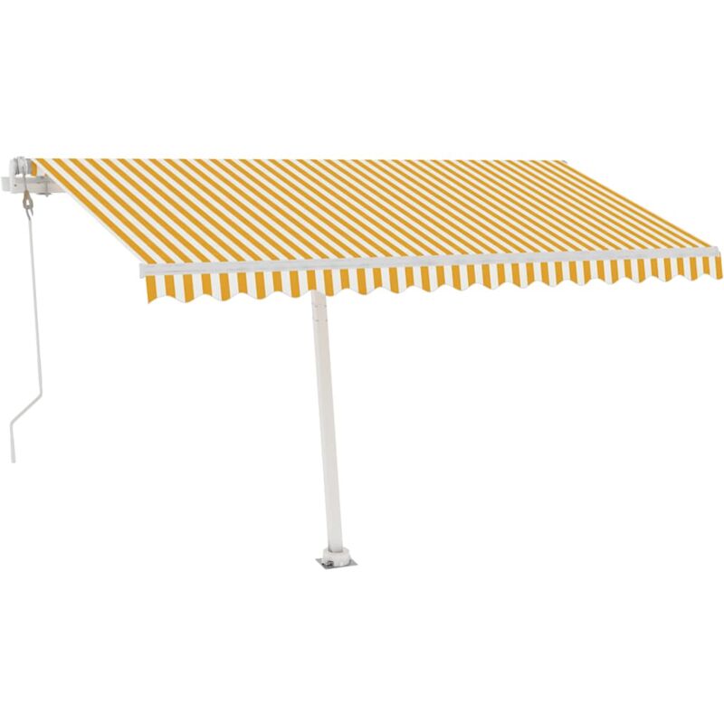 

Toldo de pie automático amarillo y blanco 400x300 cm - Amarillo - Vidaxl