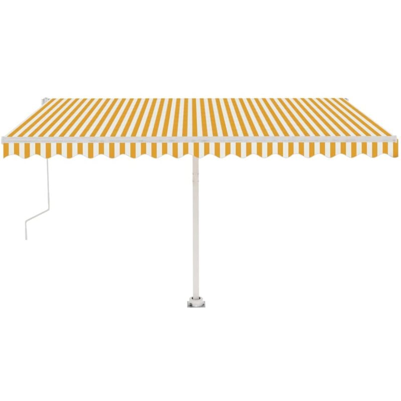 

Toldo de pie automático amarillo y blanco 450x350 cm - Amarillo - Vidaxl