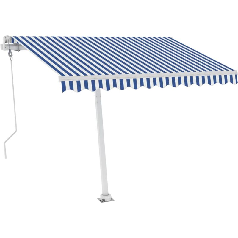 

Toldo de pie automático azul y blanco 300x250 cm - Azul - Vidaxl