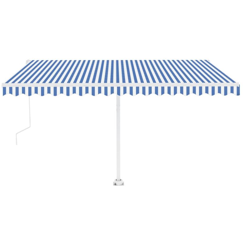 

vidaXL Toldo de pie automático azul y blanco 450x350 cm - Azul