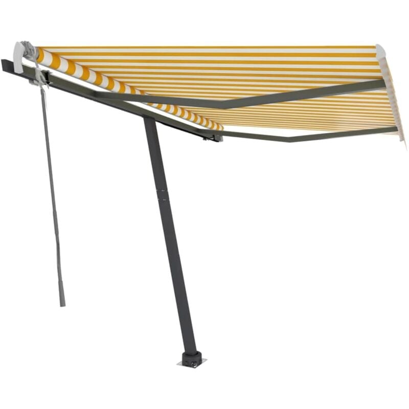 

Toldo de pie manual retráctil amarillo y blanco 350x250 cm - Amarillo - Vidaxl