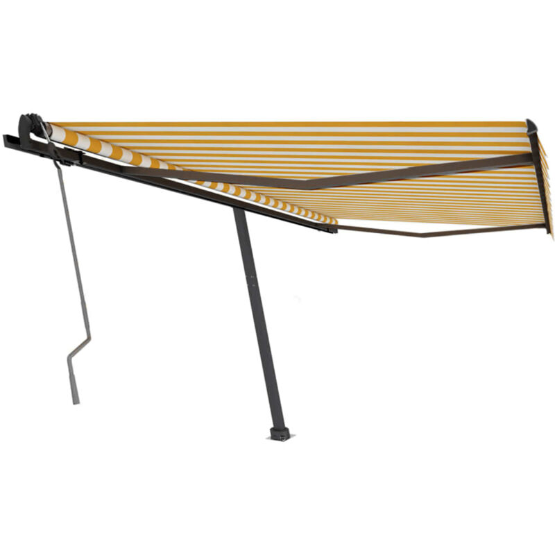 

vidaXL Toldo de pie manual retráctil amarillo y blanco 400x350 cm - Amarillo