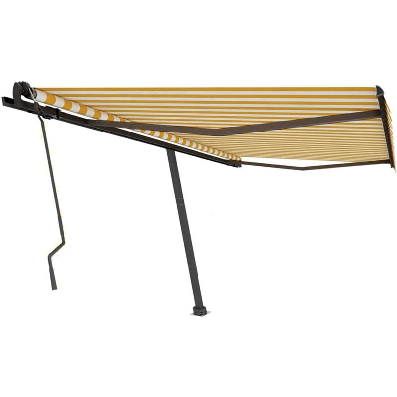 

Toldo de pie manual retráctil amarillo y blanco 450x350 cm - Amarillo - Vidaxl