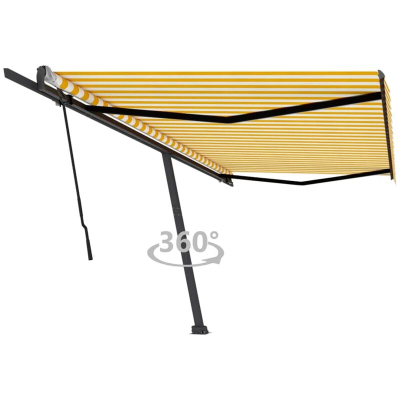 

Toldo de pie manual retráctil amarillo y blanco 500x300 cm - Amarillo - Vidaxl