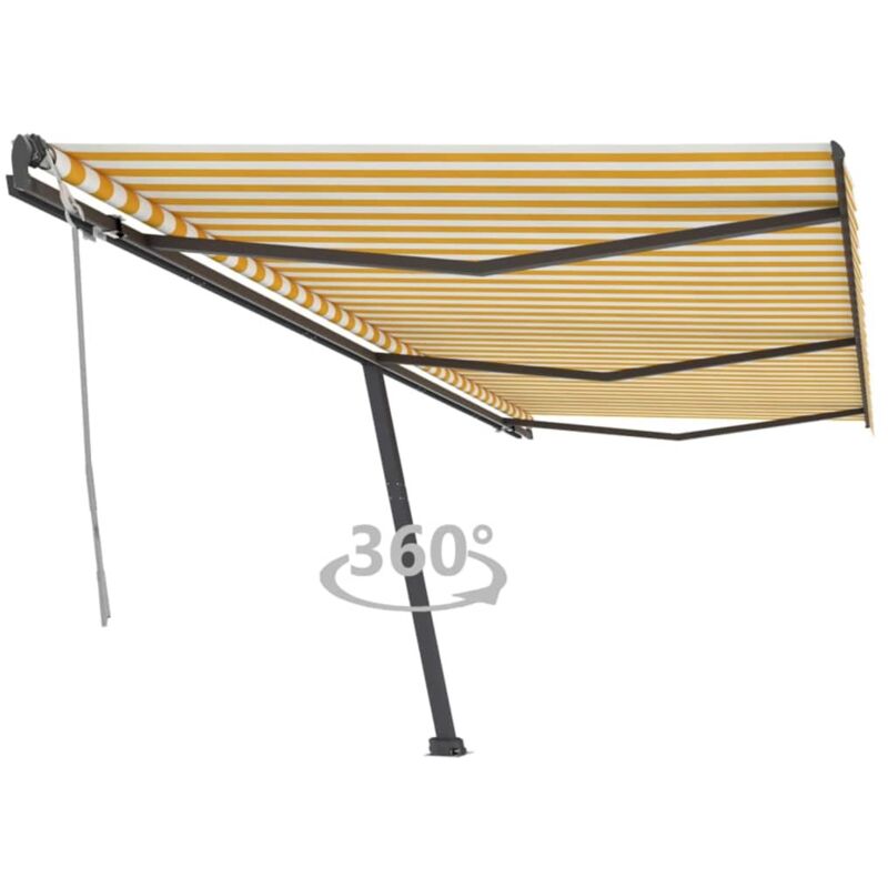 

Toldo de pie manual retráctil amarillo y blanco 600x300 cm - Amarillo - Vidaxl