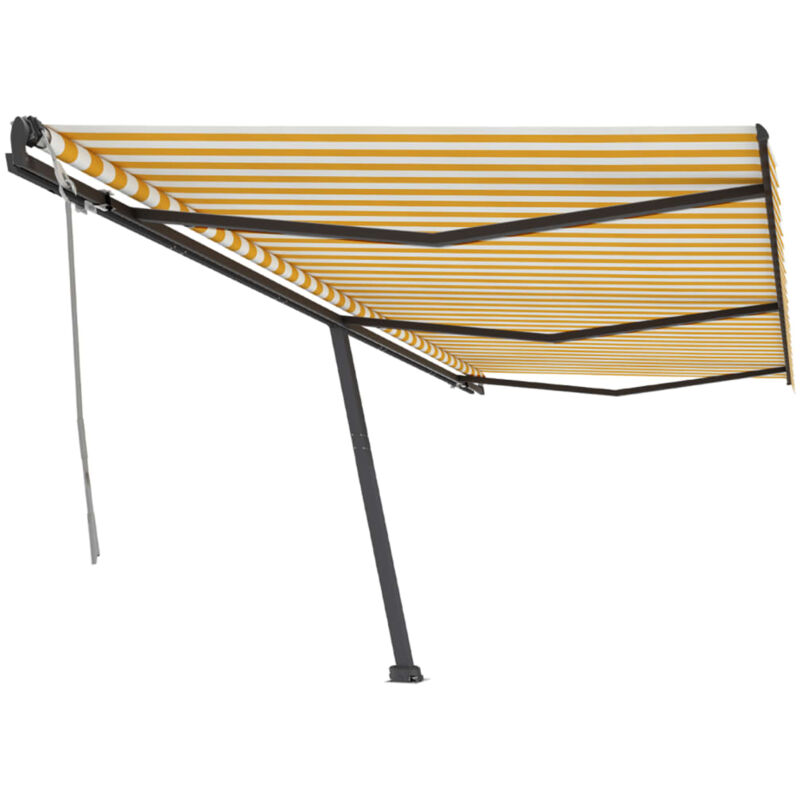 

Toldo de pie manual retráctil amarillo y blanco 600x350 cm - Amarillo - Vidaxl