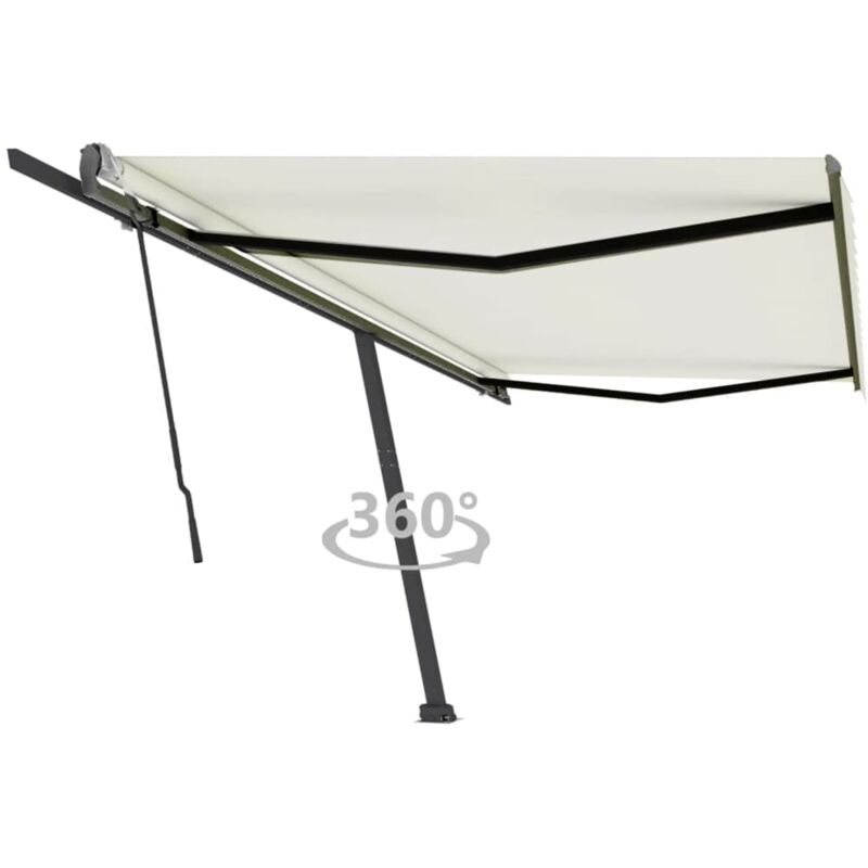 

Toldo de pie manual retráctil color crema 500x350 cm - Crema - Vidaxl