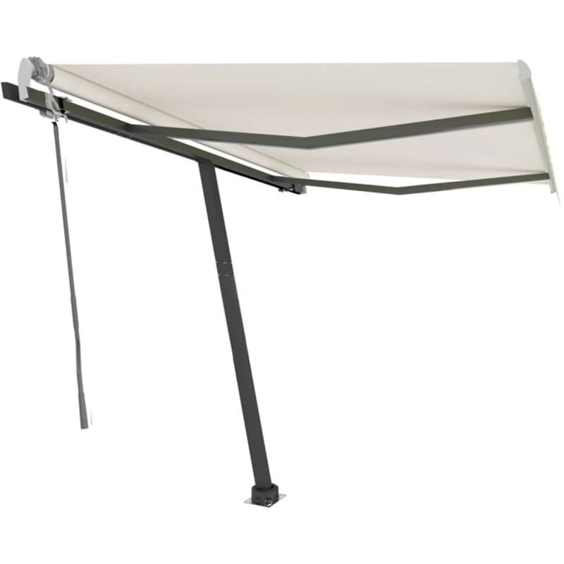 

vidaXL Toldo de pie manual retráctil crema 300x250 cm - Crema