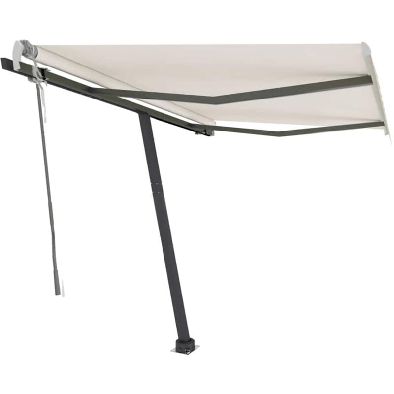 

Toldo de pie manual retráctil crema 350x250 cm - Crema - Vidaxl