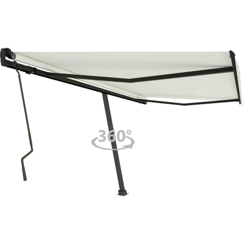 

Toldo de pie manual retráctil crema 450x300 cm - Crema - Vidaxl