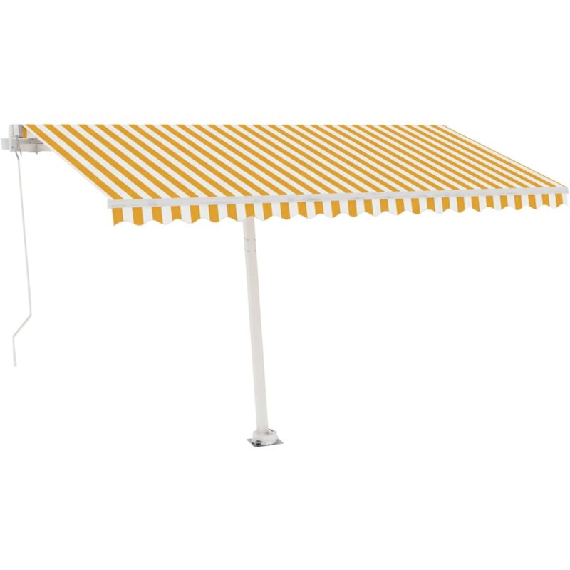 

Toldo de pie manual retráctil amarillo y blanco 400x300 cm - Amarillo - Vidaxl