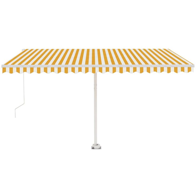 

Toldo de pie manual retráctil amarillo y blanco 400x350 cm - Amarillo - Vidaxl