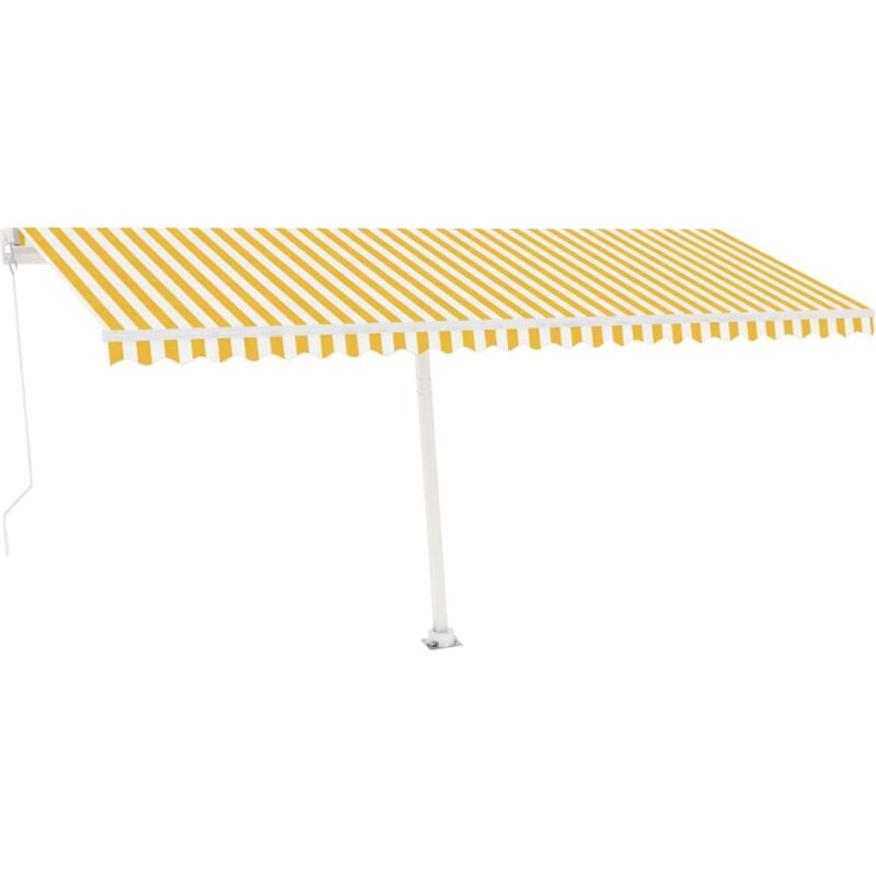 

Toldo de pie manual retráctil amarillo y blanco 500x300 cm - Amarillo - Vidaxl