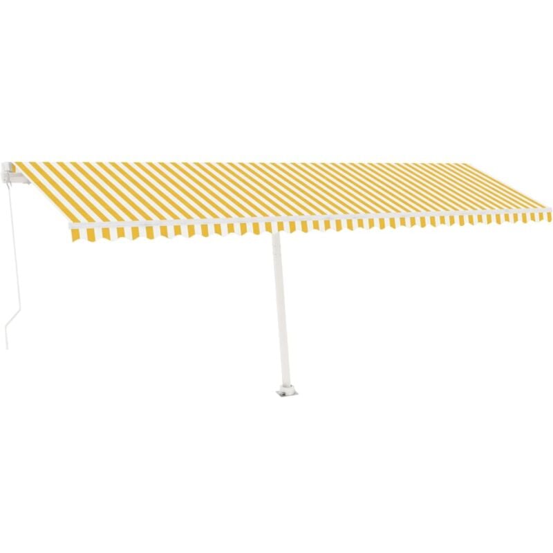 

Toldo de pie manual retráctil amarillo y blanco 600x350 cm - Amarillo - Vidaxl