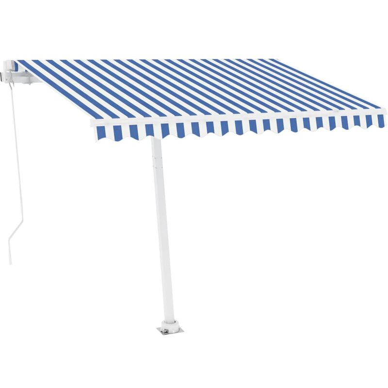 

Toldo de pie manual retráctil azul y blanco 300x250 cm - Azul - Vidaxl