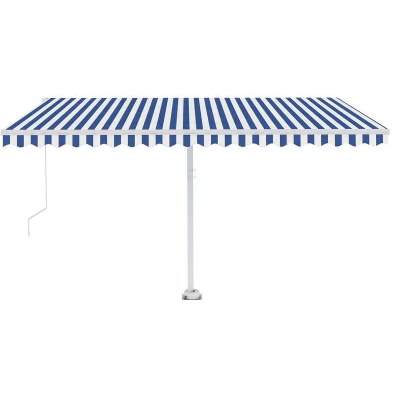 

Toldo de pie manual retráctil azul y blanco 450x300 cm - Azul - Vidaxl