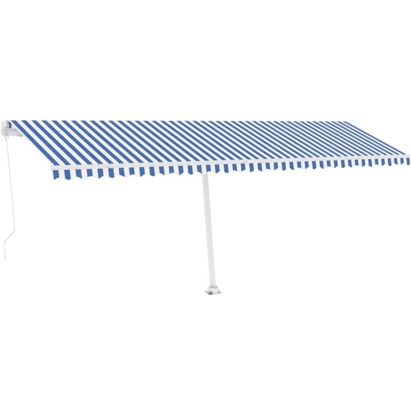 

Toldo de pie manual retráctil azul y blanco 600x300 cm - Azul - Vidaxl