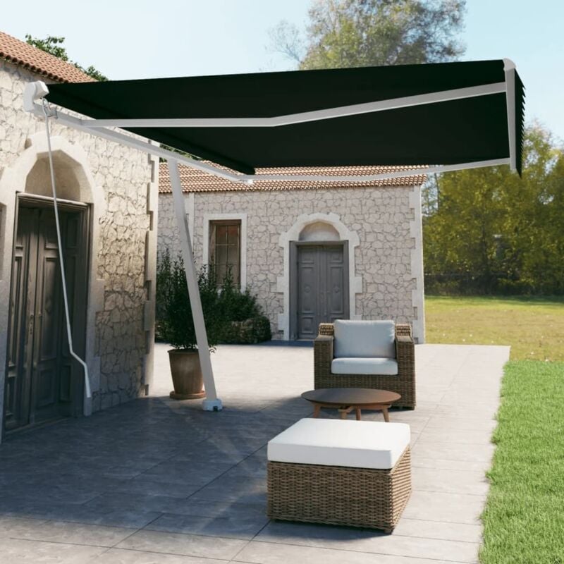

Toldo de pie manual retráctil gris antracita 500x350 cm - Antracita - Vidaxl