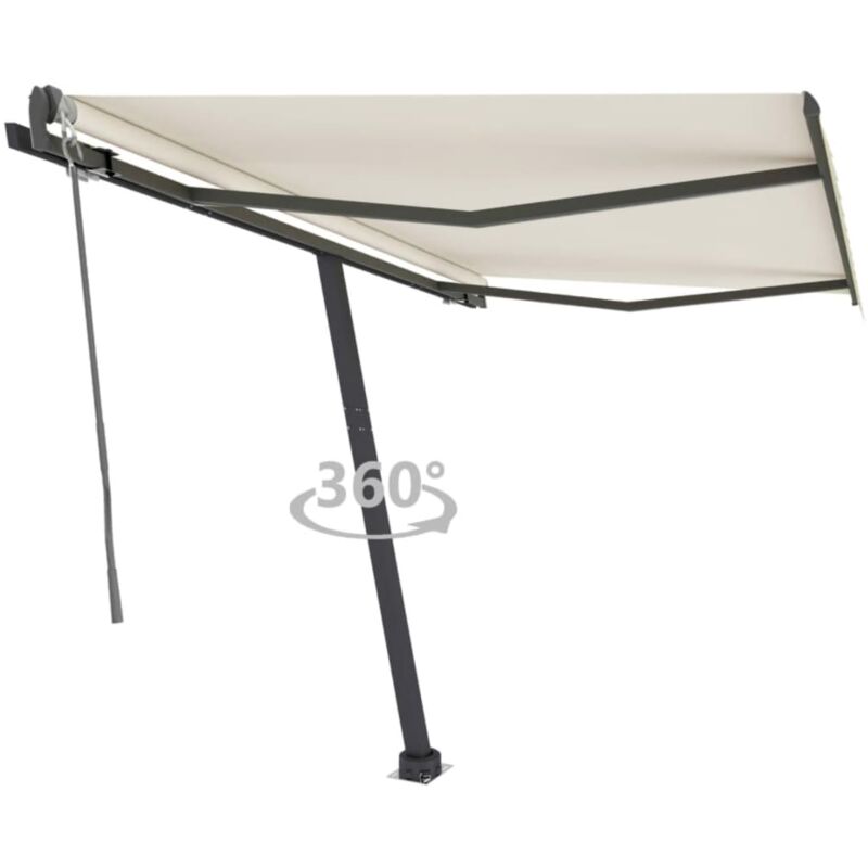 

Toldo de pie retráctil automático crema 350x250 cm - Crema - Vidaxl
