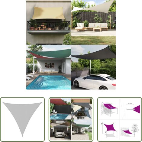 vidaXL Toldo de poliéster -  Toldo de vela poliéster oxford 100% gris claro 2x2x2 m