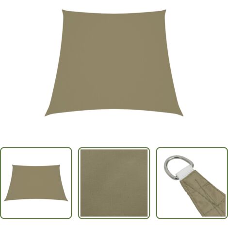 vidaXL Toldo de tela oxford -  Toldo de vela trapezoidal de tela oxford beige 2/4x3 m