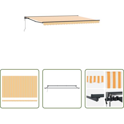 vidaXL Toldo de terraza -  Estructura del Toldo Amarillo y 500 x 300 cm
