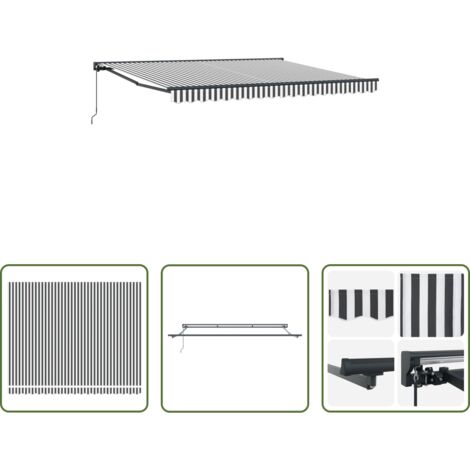 vidaXL Toldo de terraza -  Estructura del Toldo Manual Antracita y 400 x 300 cm