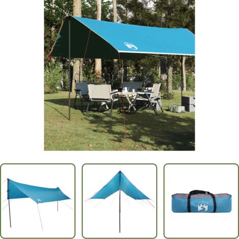 vidaXL Toldo de tienda -  Lona de camping impermeable azul 460x305x210 cm