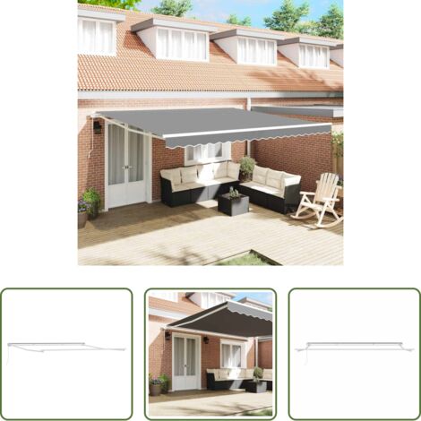 vidaXL Toldo exterior -  Estructura del Toldo Manual 500 x 350 cm Aluminio