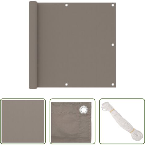 vidaXL Toldo gris -  Toldo para balcón de tela oxford gris taupé 90x600 cm
