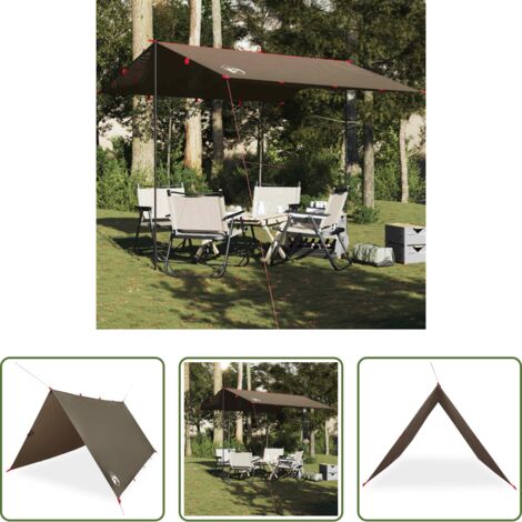 vidaXL Toldo impermeable -  Lona de camping impermeable marrón 306x306 cm