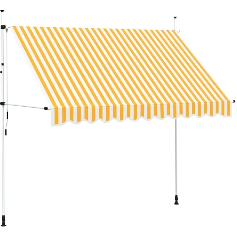 

Toldo manual retráctil 300 cm naranja y blanco a rayas - Naranja - Vidaxl