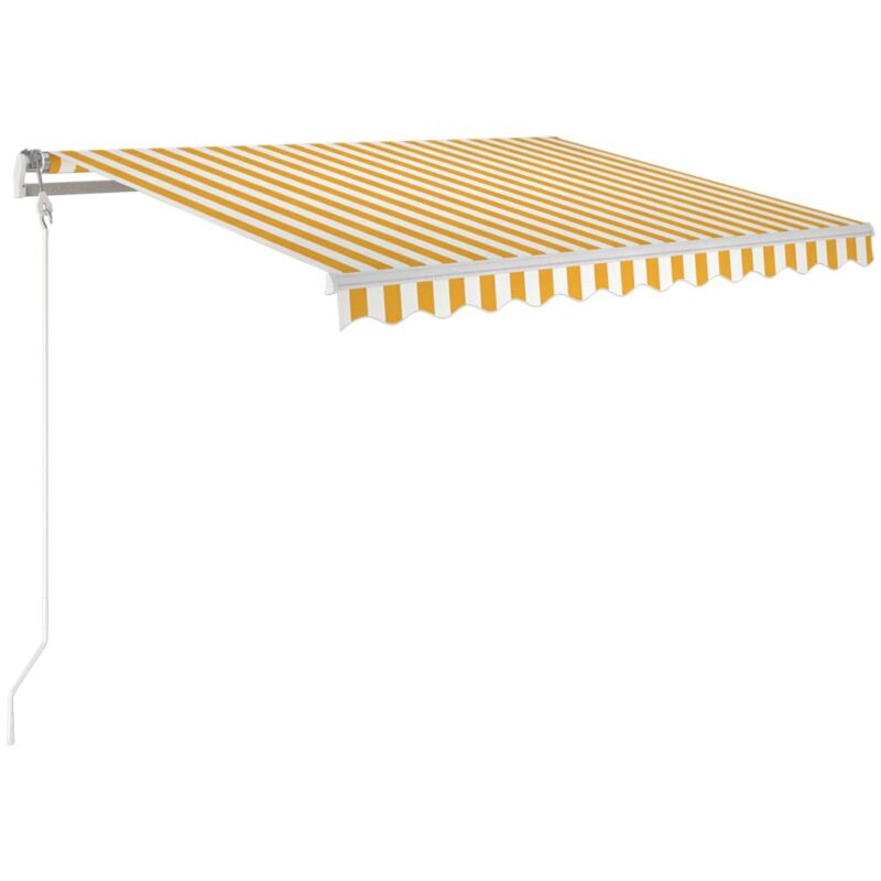 

Toldo manual retráctil amarillo y blanco 350x250 cm - Amarillo - Vidaxl