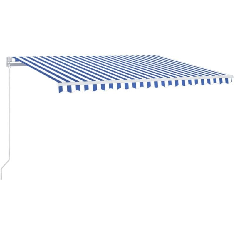 

Toldo manual retráctil azul y blanco 450x350 cm - Azul - Vidaxl