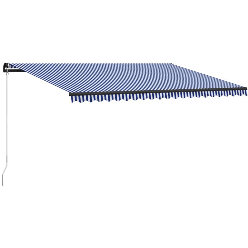 

Toldo manual retráctil azul y blanco 500x300 cm - Azul - Vidaxl