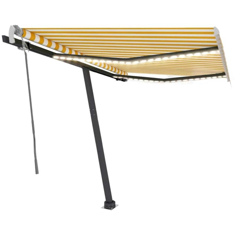 

Toldo manual retráctil con LED amarillo y blanco 350x250 cm - Amarillo - Vidaxl