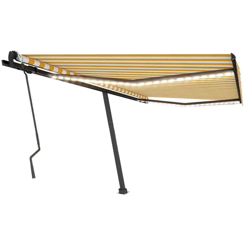 

Toldo manual retráctil con LED amarillo y blanco 400x300 cm - Amarillo - Vidaxl