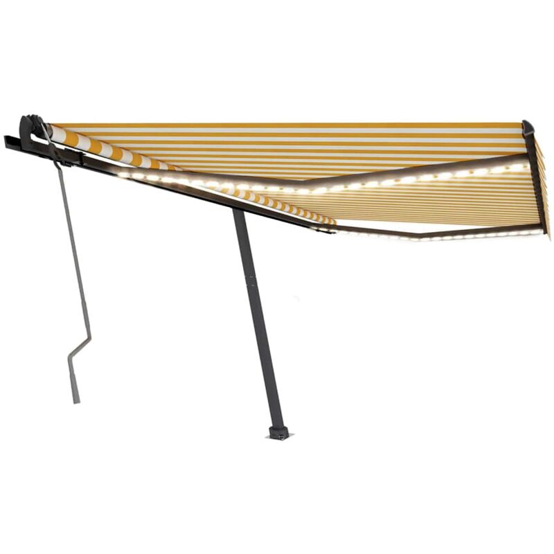 

Toldo manual retráctil con LED amarillo y blanco 400x350 cm - Amarillo - Vidaxl