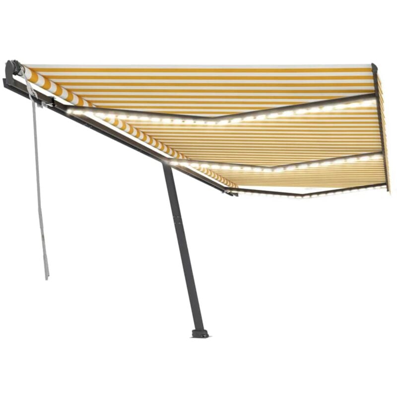 

Toldo manual retráctil con LED amarillo y blanco 600x300 cm - Amarillo - Vidaxl
