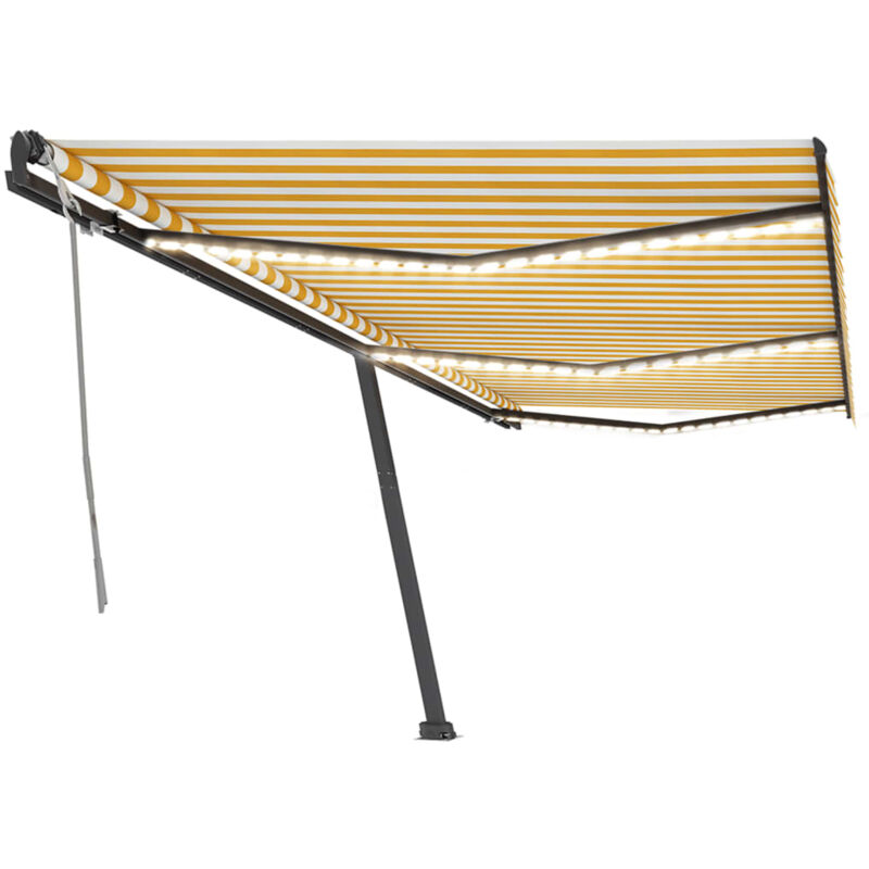 

Toldo manual retráctil con LED amarillo y blanco 600x350 cm - Amarillo - Vidaxl