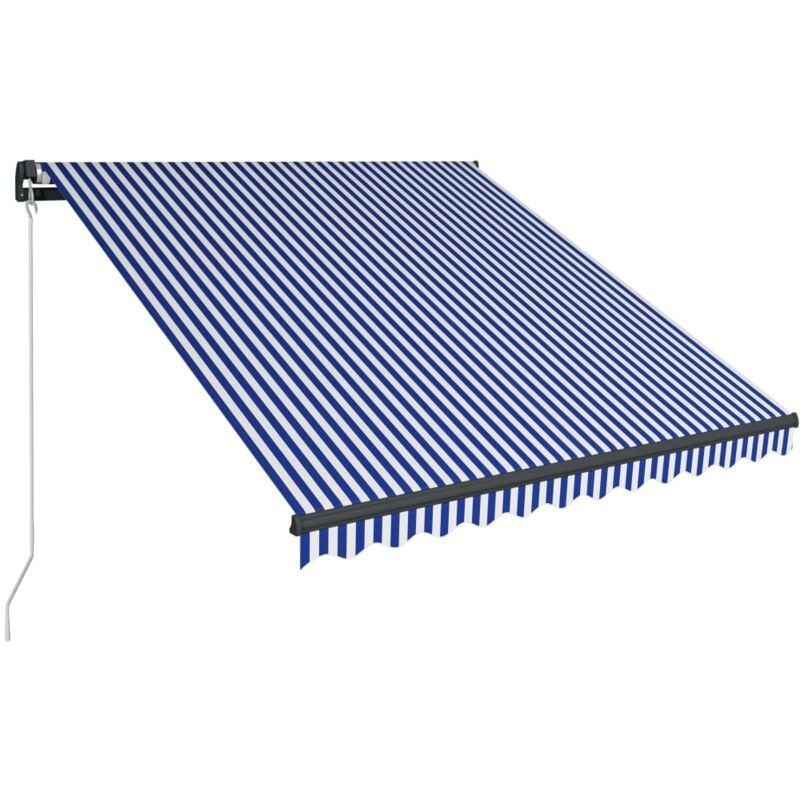 

Toldo manual retráctil con LED azul y blanco 350x250 cm - Azul - Vidaxl