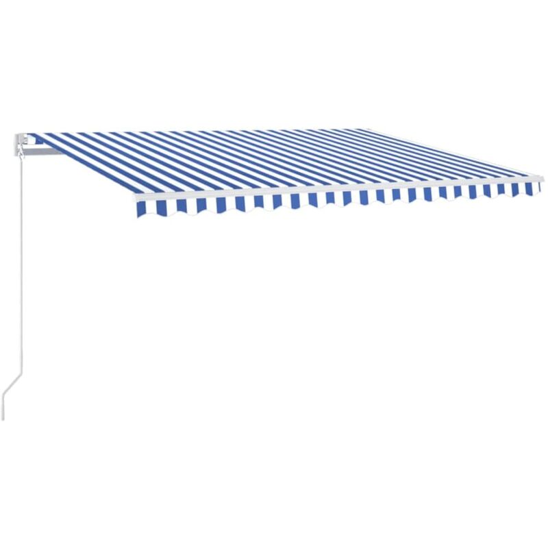 

Toldo manual retráctil con LED azul y blanco 400x350 cm - Azul - Vidaxl