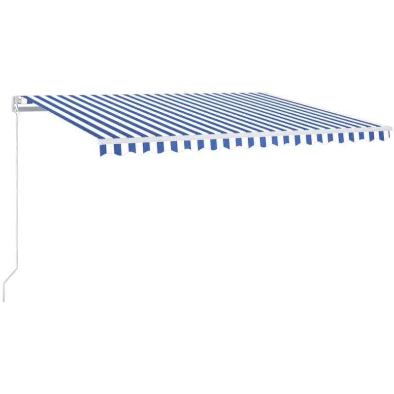 

Toldo manual retráctil con LED azul y blanco 450x350 cm - Azul - Vidaxl