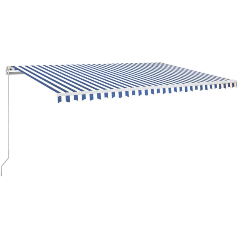 

Toldo manual retráctil con LED azul y blanco 500x350 cm - Azul - Vidaxl