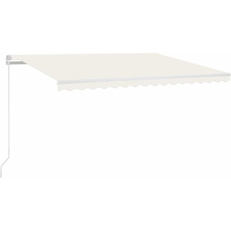 

vidaXL Toldo manual retráctil con LED color crema 400x300 cm - Crema