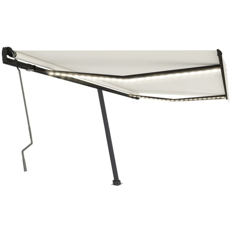 

Toldo manual retráctil con LED color crema 400x350 cm - Crema - Vidaxl