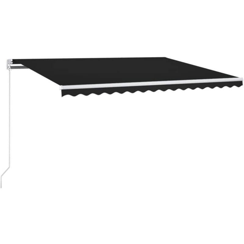

vidaXL Toldo manual retráctil con LED gris antracita 400x350 cm - Antracita