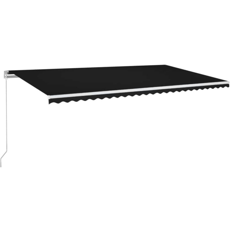 

Toldo manual retráctil con LED gris antracita 600x350 cm - Antracita - Vidaxl